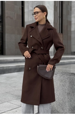 Пальто DAVA 7006 шоколад 