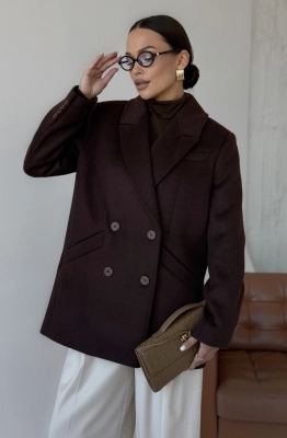 Пальто DAVA 7005 шоколад   Пальто DAVA 7005 шоколад