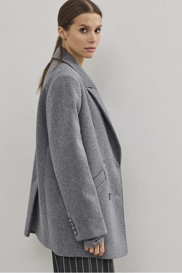 Пальто DAVA 7005 серый 