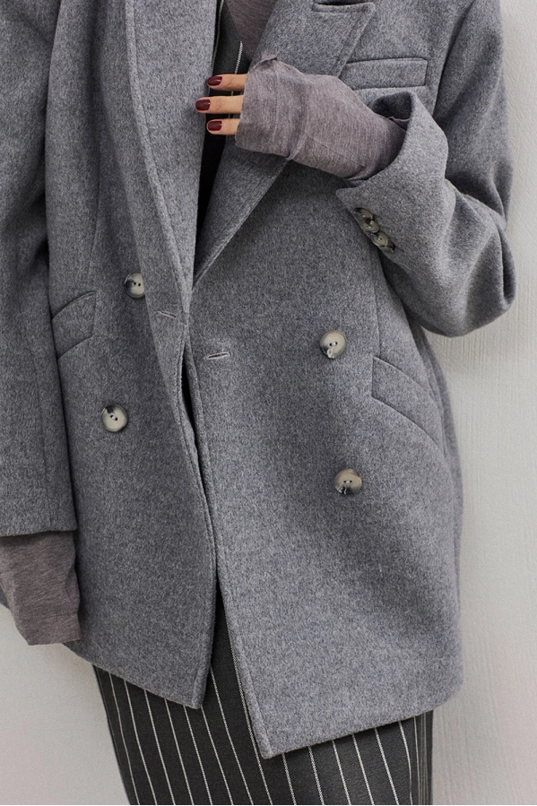 Пальто DAVA 7005 серый 