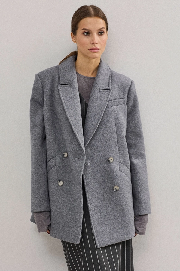 Пальто DAVA 7005 серый 