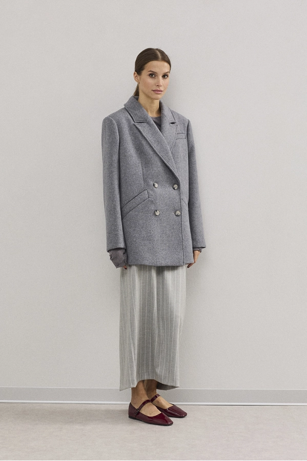 Пальто DAVA 7005 серый 