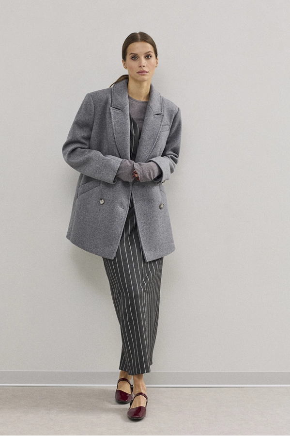 Пальто DAVA 7005 серый 