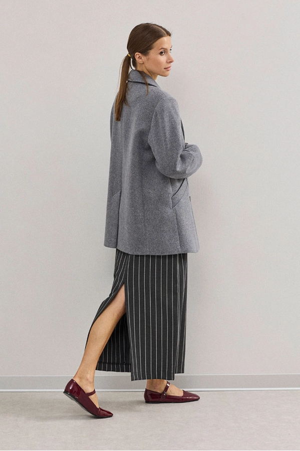 Пальто DAVA 7005 серый 