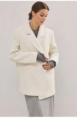 Пальто DAVA 7005 молочный 