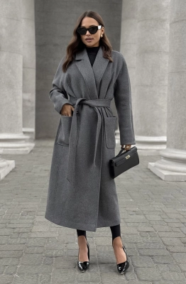 Пальто DAVA 7002 серый  