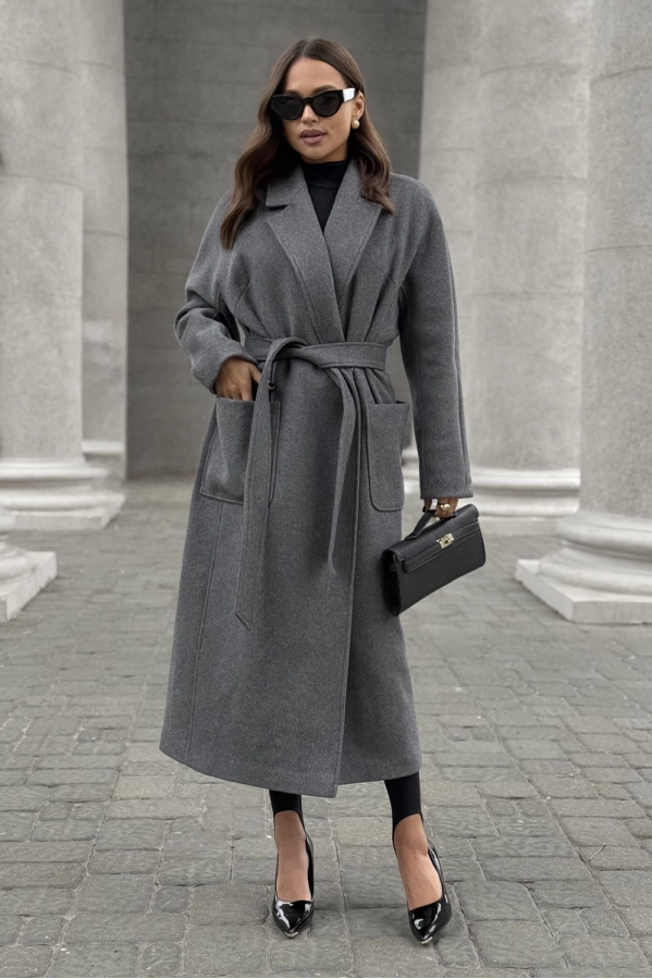 Пальто DAVA 7002 серый  Пальто DAVA 7002 серый