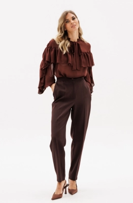 Брюки EOLA 2912.1 темный шоколад меланж  Брюки EOLA 2912.1 темный шоколад меланж