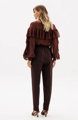 Брюки EOLA 2912.1 темный шоколад меланж  Брюки EOLA 2912.1 темный шоколад меланж