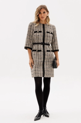 Платье EOLA 2952 бежево-черная клетка  Платье EOLA 2952 бежево-черная клетка