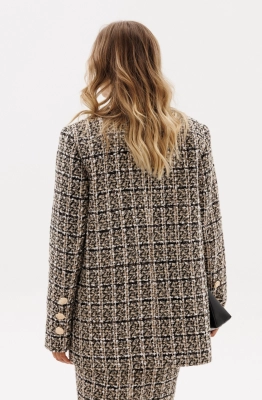 Жакет EOLA 2954 бежево-черная клетка 