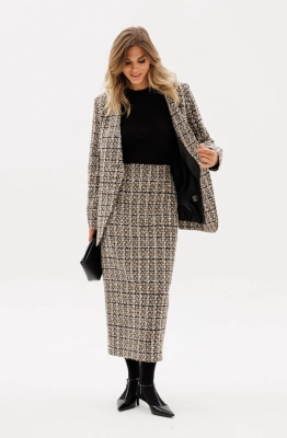 Юбка EOLA 2955 бежево-черная клетка  Юбка EOLA 2955 бежево-черная клетка