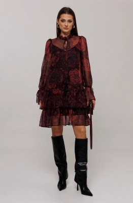 Платье Buter 3174 бордовый  Платье Buter 3174 бордовый