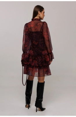 Платье Buter 3174 бордовый  Платье Buter 3174 бордовый