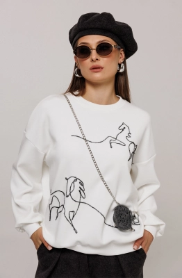 Джемпер Buter 3213 молочный  Джемпер Buter 3213 молочный