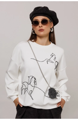 Джемпер Buter 3213 молочный  Джемпер Buter 3213 молочный