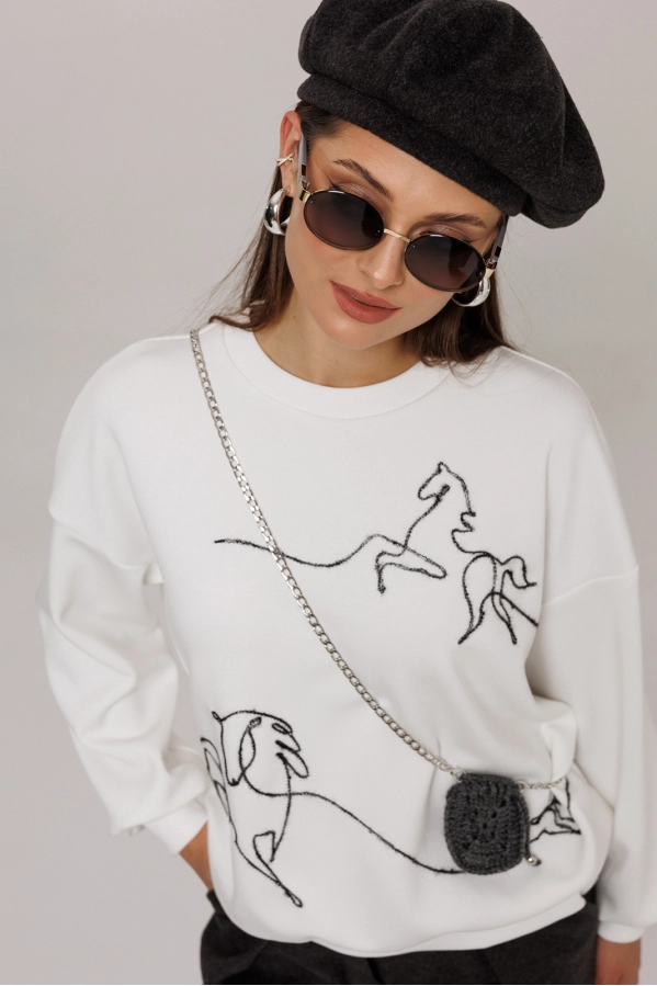 Джемпер Buter 3213 молочный Джемпер Buter 3213 молочный