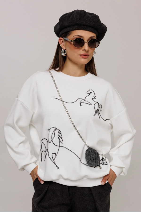 Джемпер Buter 3213 молочный Джемпер Buter 3213 молочный