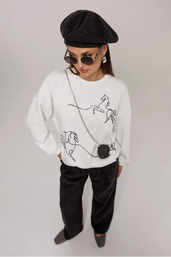 Джемпер Buter 3213 молочный Джемпер Buter 3213 молочный