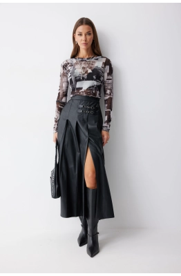 Юбка Lyushe 4223 черный  Юбка Lyushe 4223 черный