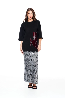 Юбка ELLETTO LIFE 2371 серый  Юбка ELLETTO LIFE 2371 серый