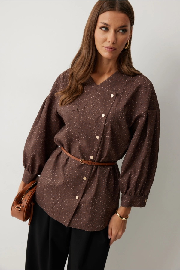 Блуза Lyushe 4217 коричневый Блуза Lyushe 4217 коричневый