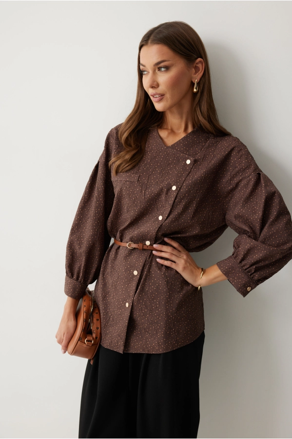 Блуза Lyushe 4217 коричневый Блуза Lyushe 4217 коричневый