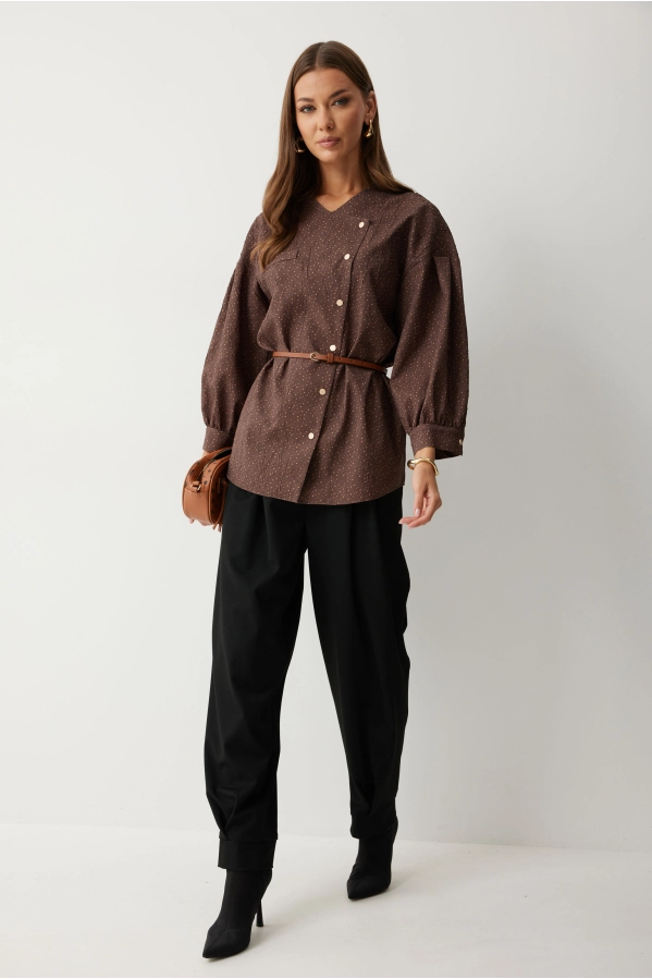 Блуза Lyushe 4217 коричневый Блуза Lyushe 4217 коричневый