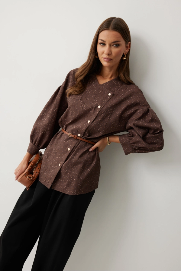 Блуза Lyushe 4217 коричневый Блуза Lyushe 4217 коричневый