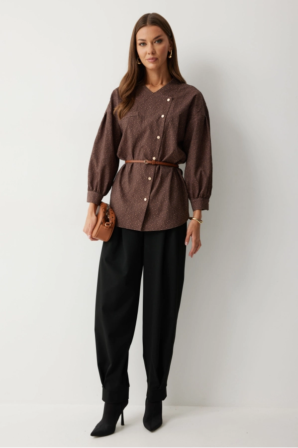 Блуза Lyushe 4217 коричневый Блуза Lyushe 4217 коричневый