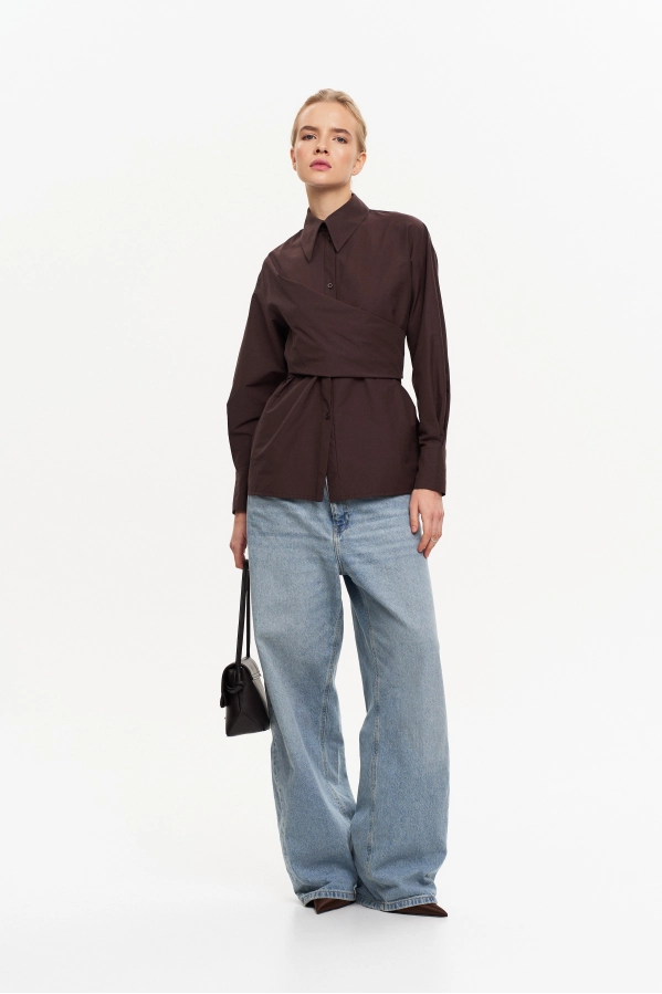 Рубашка THE VERY 2436 горький шоколад