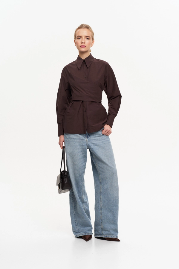 Рубашка THE VERY 2436 горький шоколад