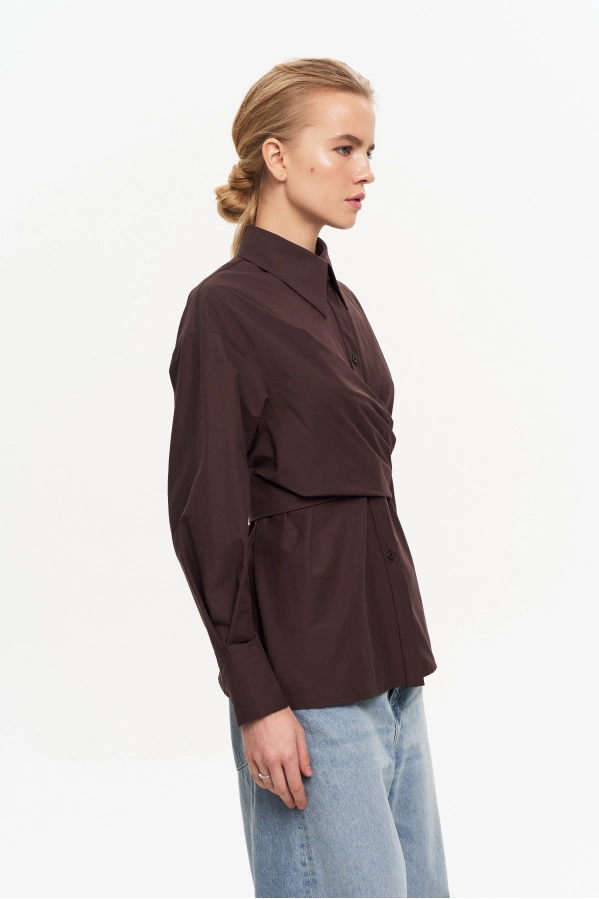 Рубашка THE VERY 2436 горький шоколад