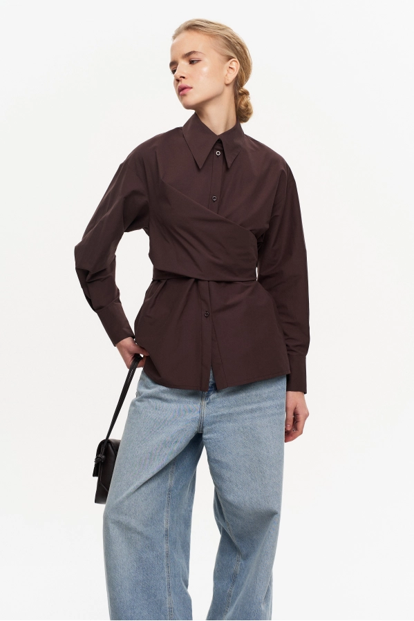 Рубашка THE VERY 2436 горький шоколад