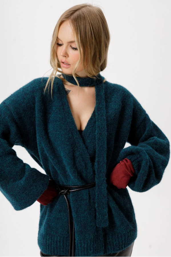 Кардиган PiRS 6360 изумрудный