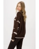 Джемпер PiRS 6375 коричневый с бежевым