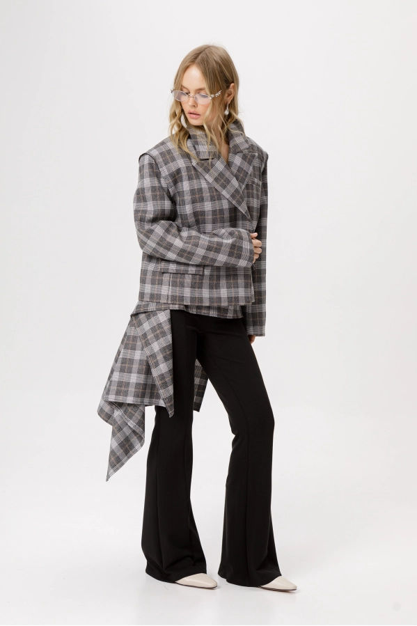 Юбка-баска PiRS 6382 серый Юбка-баска PiRS 6382 серый