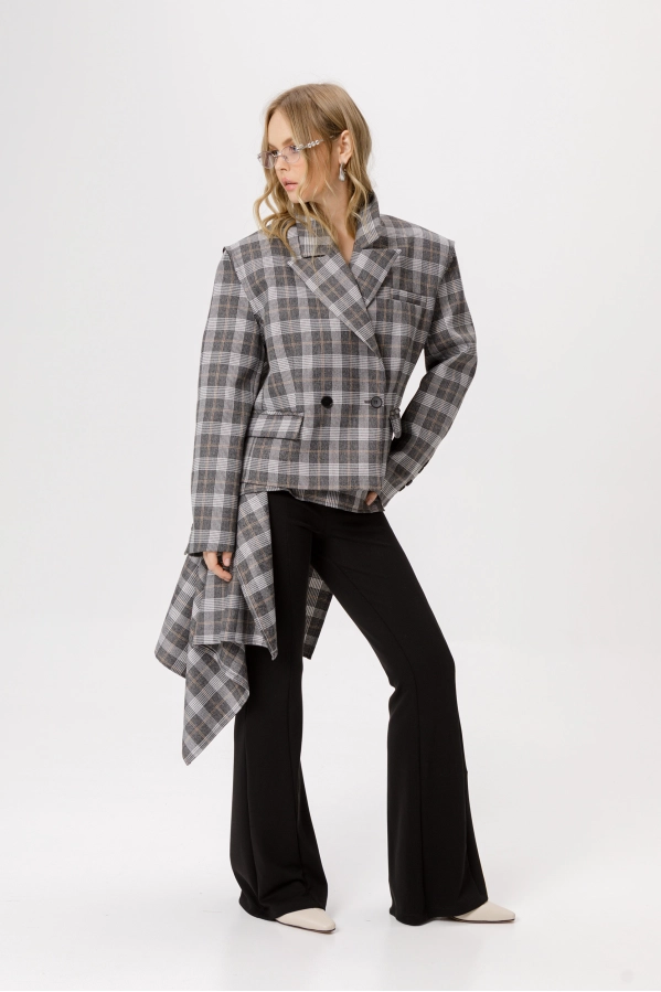 Юбка-баска PiRS 6382 серый Юбка-баска PiRS 6382 серый