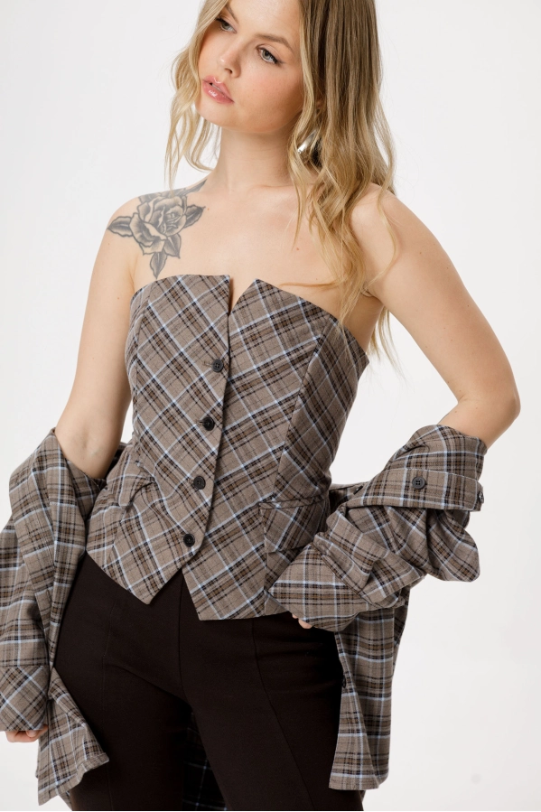 Топ-корсет PiRS 6395 серый