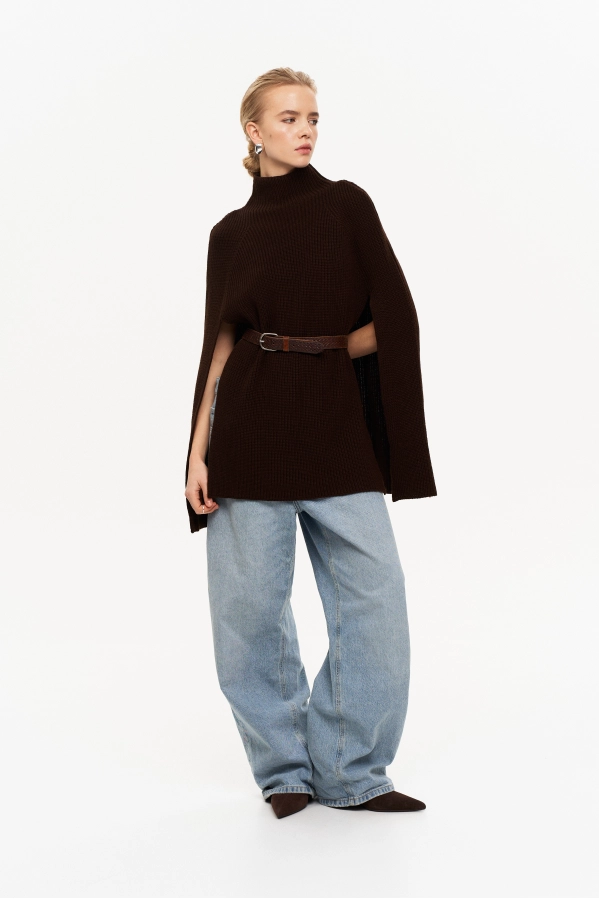 Пончо THE VERY 2439 коричневый