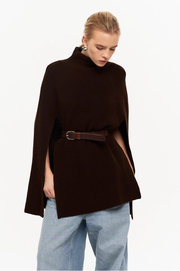 Пончо THE VERY 2439 коричневый