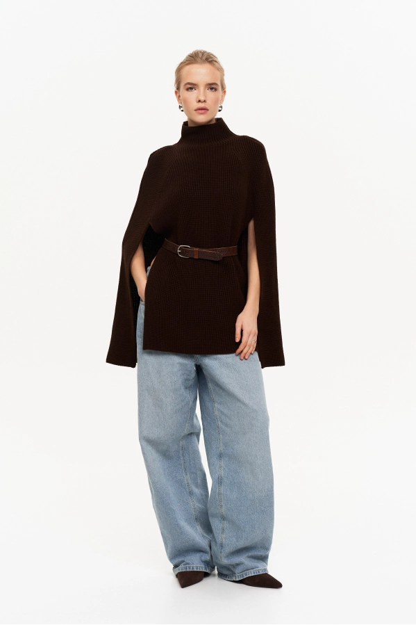 Пончо THE VERY 2439 коричневый