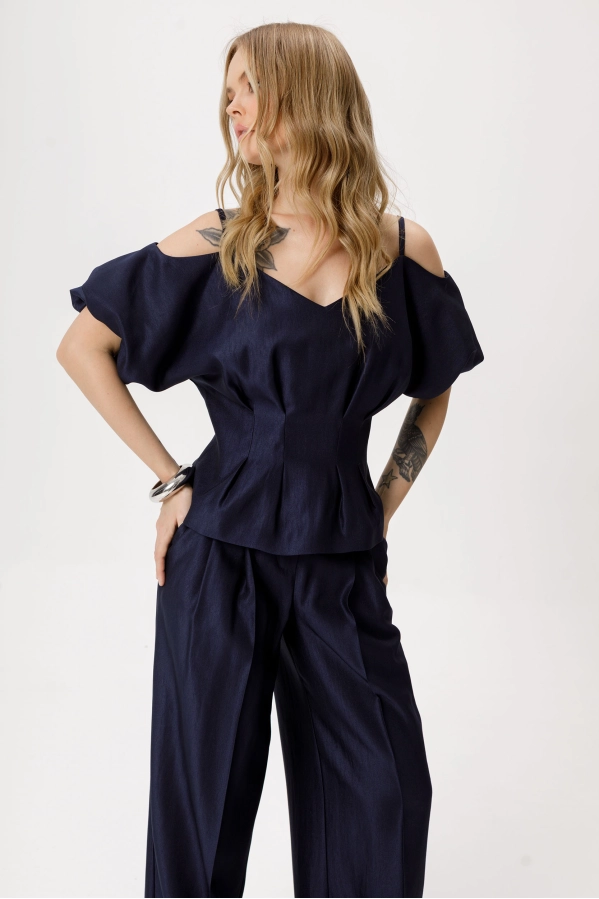 Блуза PiRS 6418 темно-синий