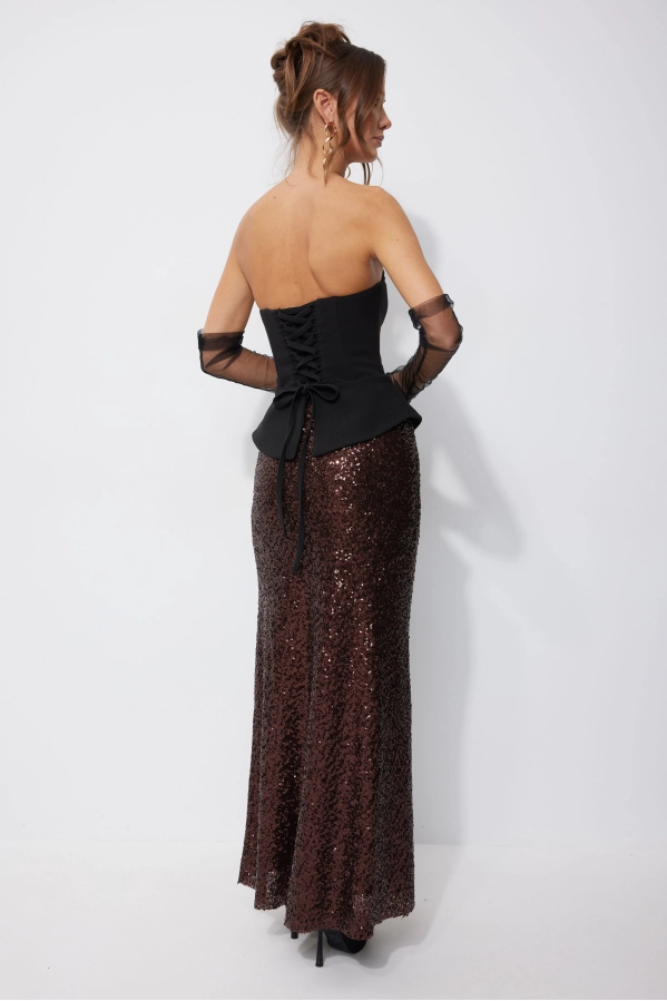 Юбка Lyushe 4257 коричневый Юбка Lyushe 4257 коричневый