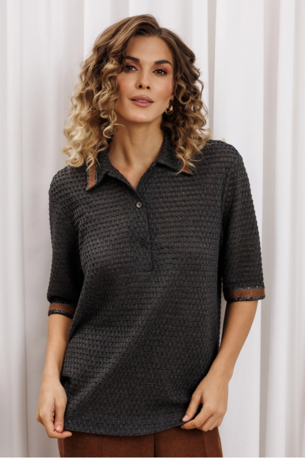 Джемпер GIZART 15380/1 серый+коричневый