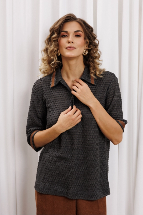 Джемпер GIZART 15380/1 серый+коричневый