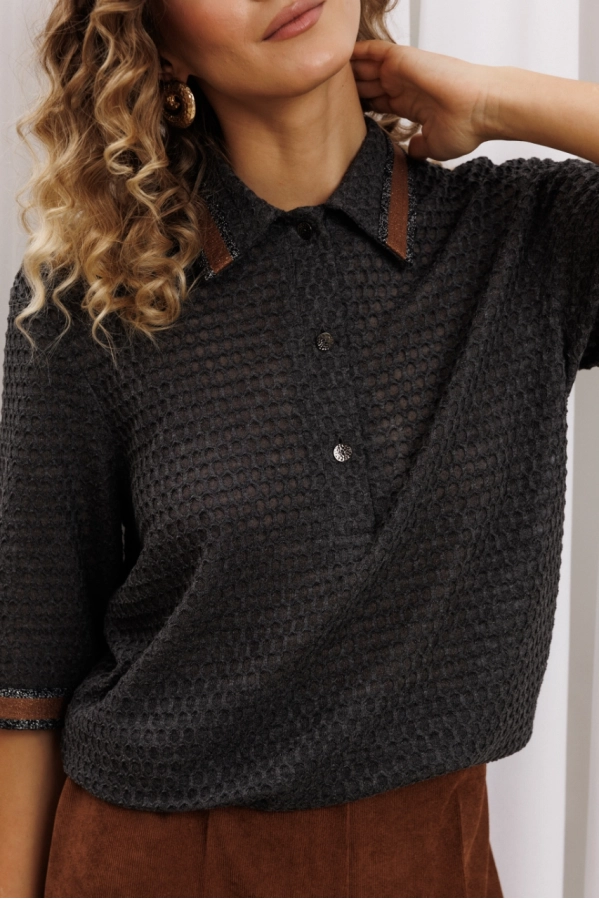 Джемпер GIZART 15380/1 серый+коричневый