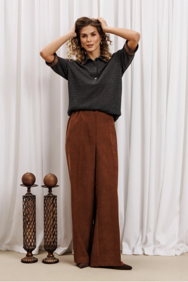 Джемпер GIZART 15380/1 серый+коричневый