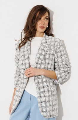 Жакет Buter 3210 бело-серая клетка 