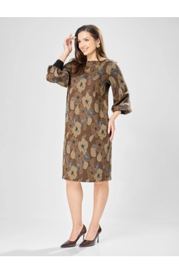 Платье GIZART 7385/1 коричневый цветы 